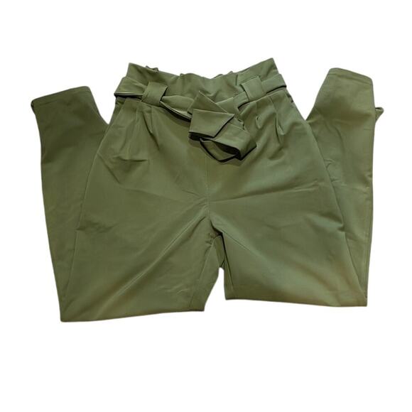 Grace Karin Women's Olive High Waist Pencil Pants with Bow-Knot Tie Hem Sz M - Picture 2 of 5